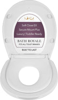 BATH ROYALE Potty Training Seat - Soft Close Round White Combo