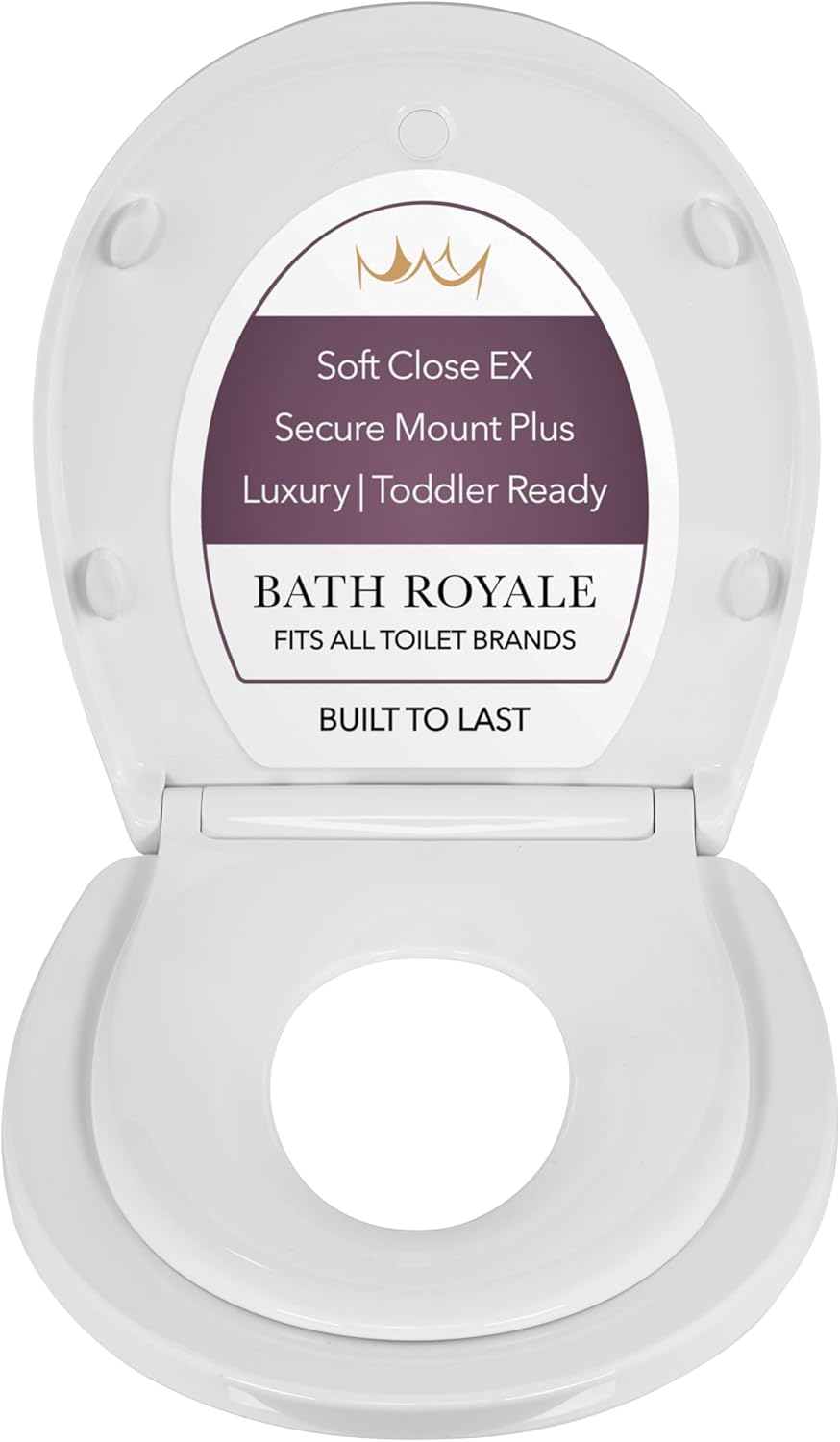 BATH ROYALE Potty Training Seat - Soft Close Round White Combo