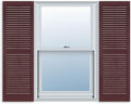 Exterior Louver Vinyl Shutter Pair 15in x 39in - Durable Curb Appeal