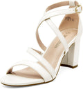 Womens Ankle Strap Dress Pumps - 3in Low Chunky Heel Elegant Fit