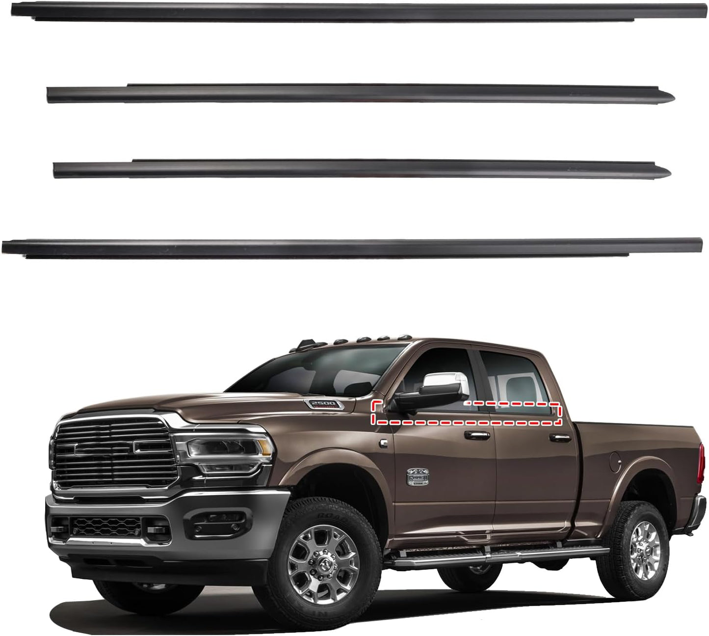 Weatherstrip Window Molding Trim Seal for Dodge Ram Trucks