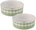 Bone Dry Ceramic Food Bowls Set of 2 - Non-Slip, Dishwasher Safe