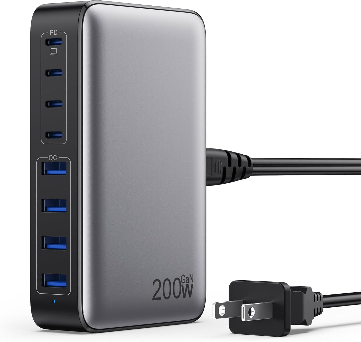 200W USB C Charger Block with 8 Ports for Fast Charging