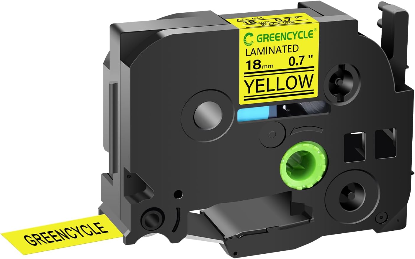 GREENCYCLE 50 Pack Black on Yellow Laminated Label Tape