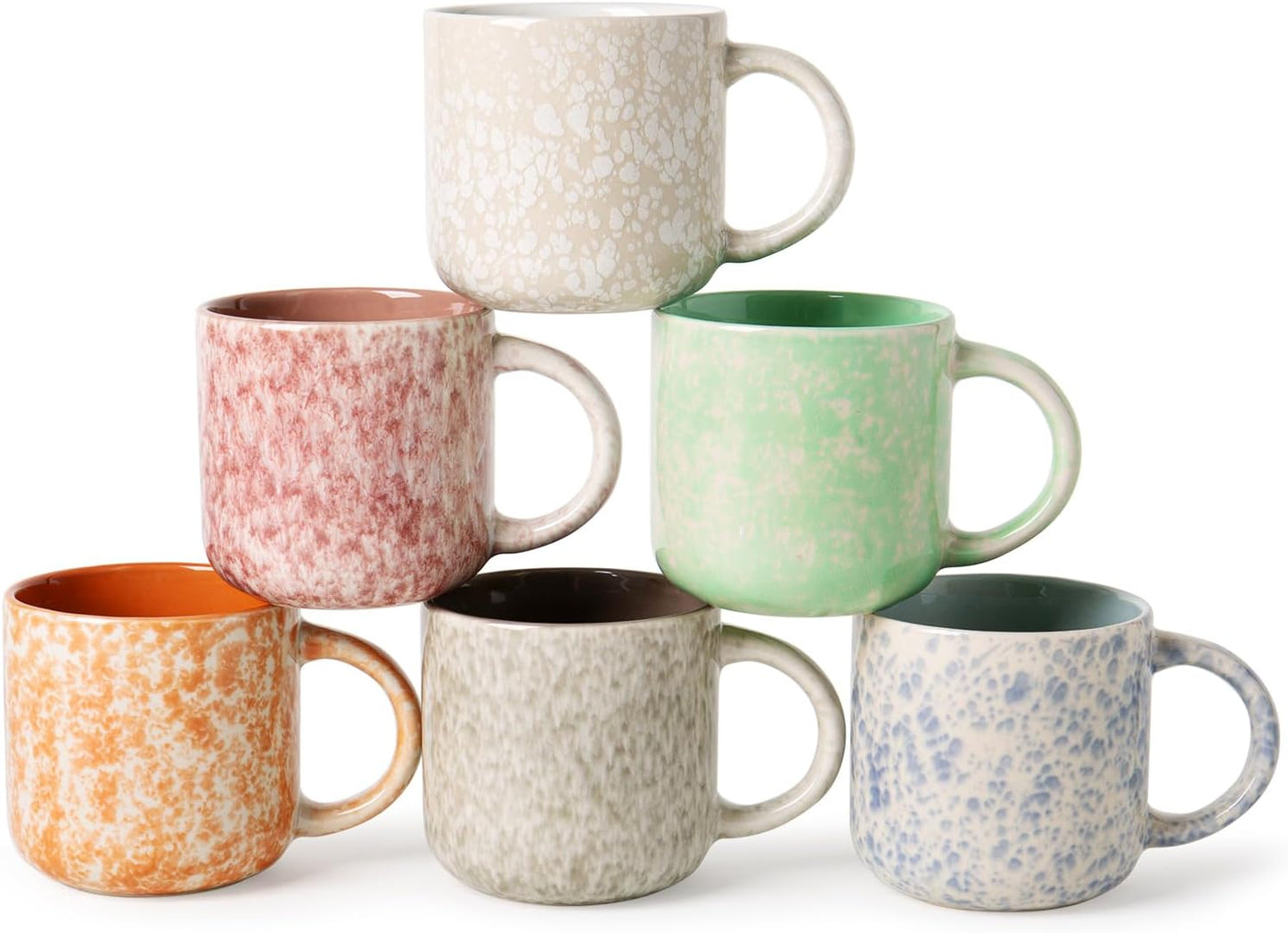 12 OZ Coffee Mugs Set of 6 for Tea Latte Cocoa and More
