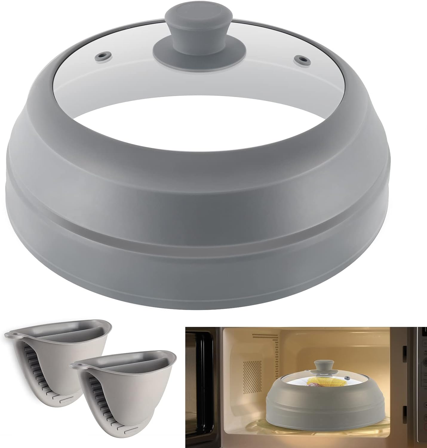 BPA-Free Glass Microwave Cover - Keep Food Splatter-Free!
