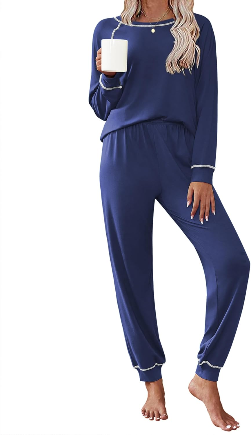 Ekouaer Pajamas Set for Women Soft Comfy Pjs Long Sleeve