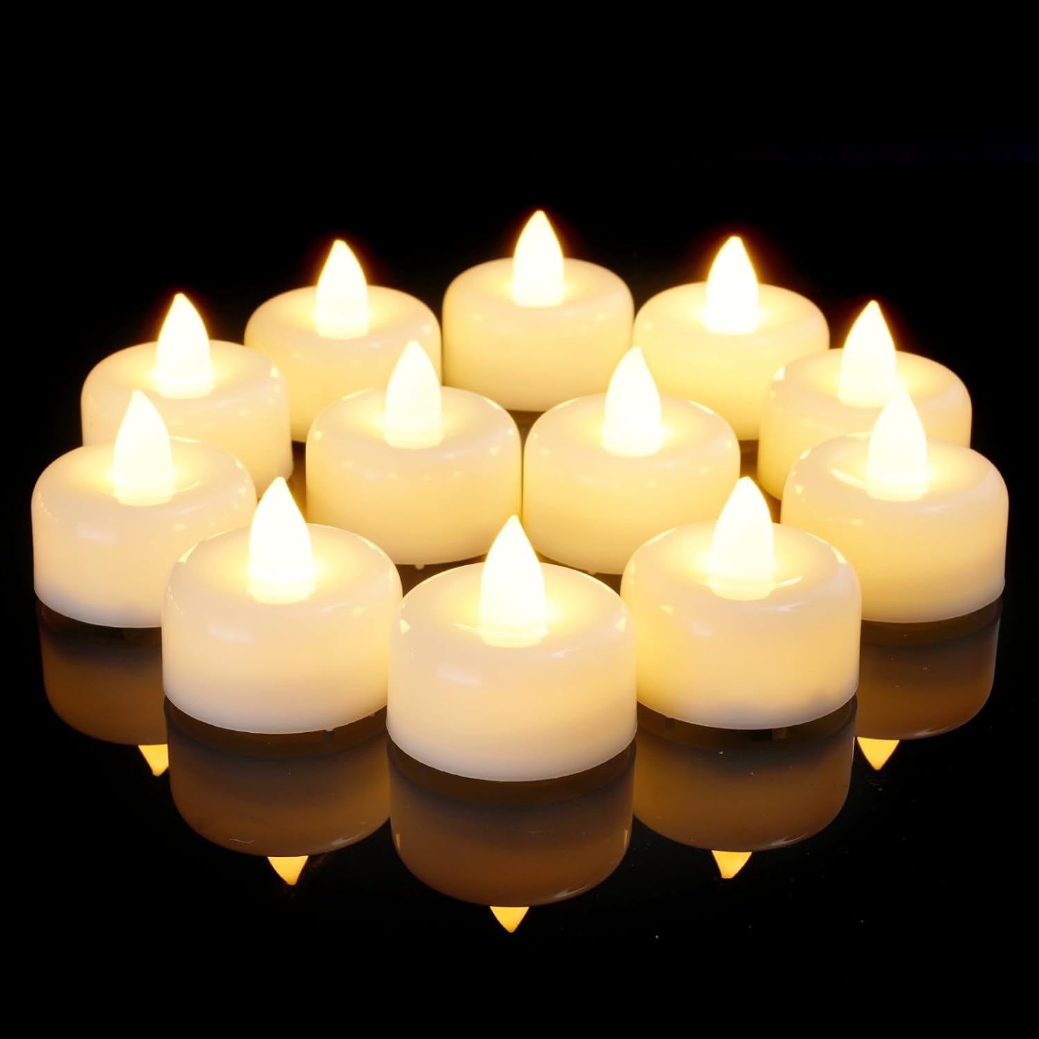 Flameless LED Tea Lights Candles for Home Decor and Events