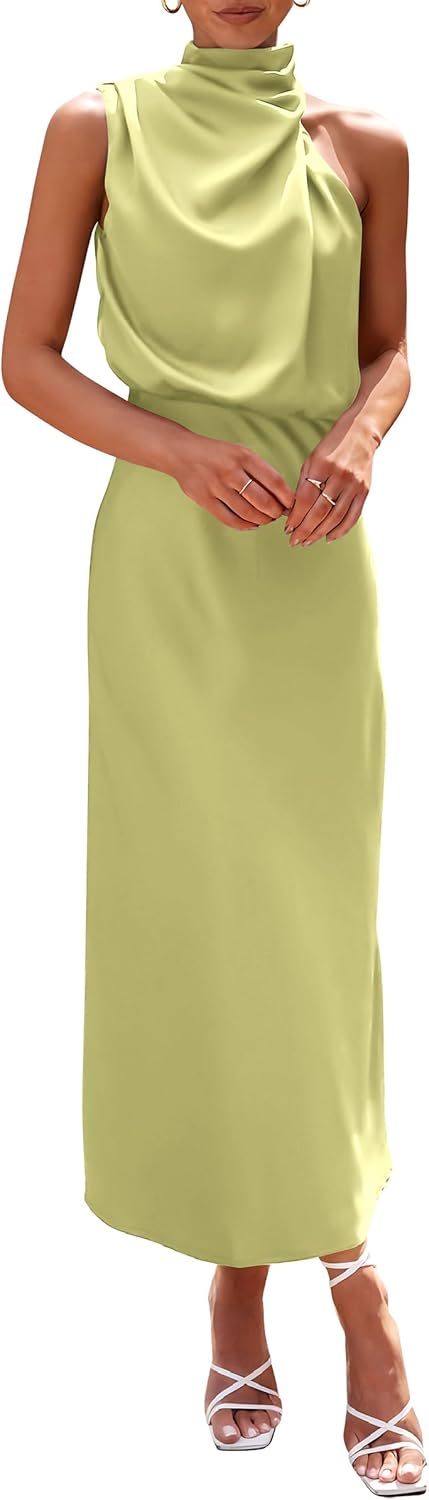 Elegant Satin Maxi Dress for Women - Perfect for Summer Events