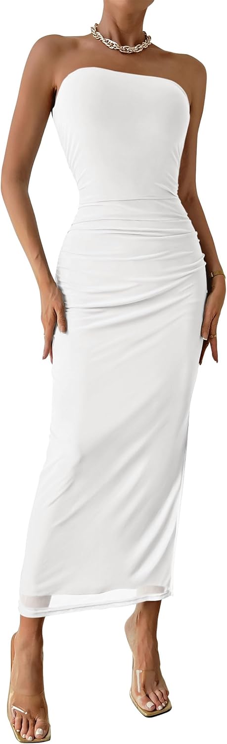 PRETTYGARDEN Women's Summer Maxi Bodycon Dress with Slit