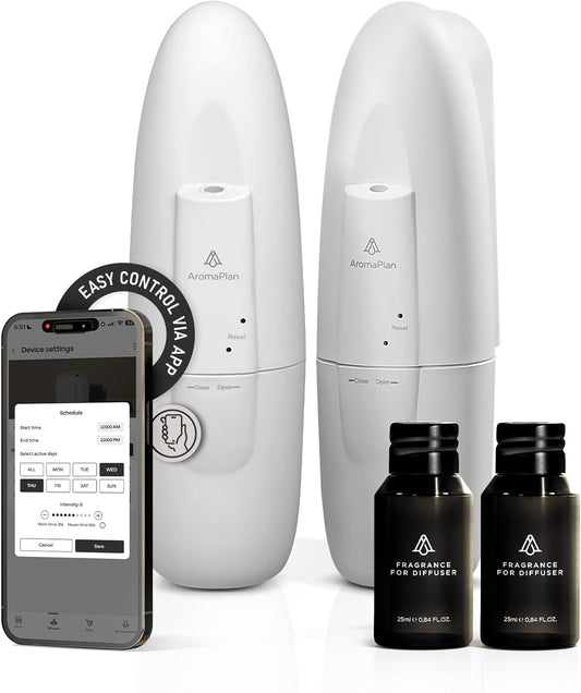 AromaPlan Authentic 2025 Waterless Diffuser with 2 Scents