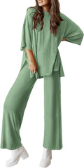 Two Piece Summer Lounge Set for Women - Comfortable Travel Outfit 16