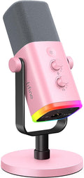 FIFINE XLR/USB Microphone AM8 Pink - Dynamic RGB Gaming Mic