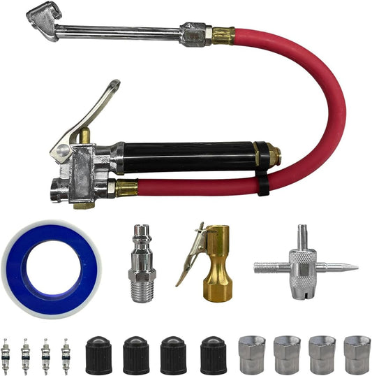 LAINLOY Heavy Duty Tire Inflator Kit - Fast & Accurate Pressure Gauge