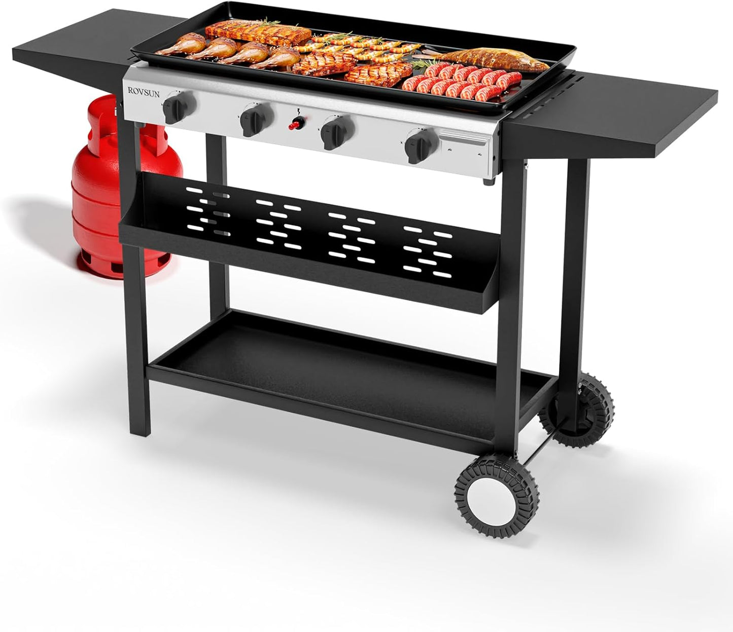 ROVSUN 4 Burner Portable Propane Griddle for Outdoor Cooking