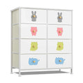 FRAPOW Kids Dresser with 8 Fabric Drawers - Cute Nursery Storage