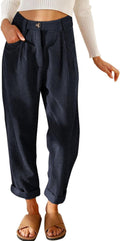 Womens High-Waisted Corduroy Straight Leg Pants S-2XL - Comfy Fit