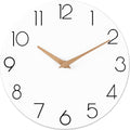 Wall Clock 16 in Wooden Silent Non-Ticking Clock - Clear Numbers