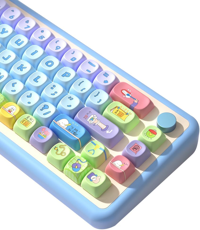 Work Egg Theme Keycaps Set for Mechanical Keyboards - 158 PBT Keys