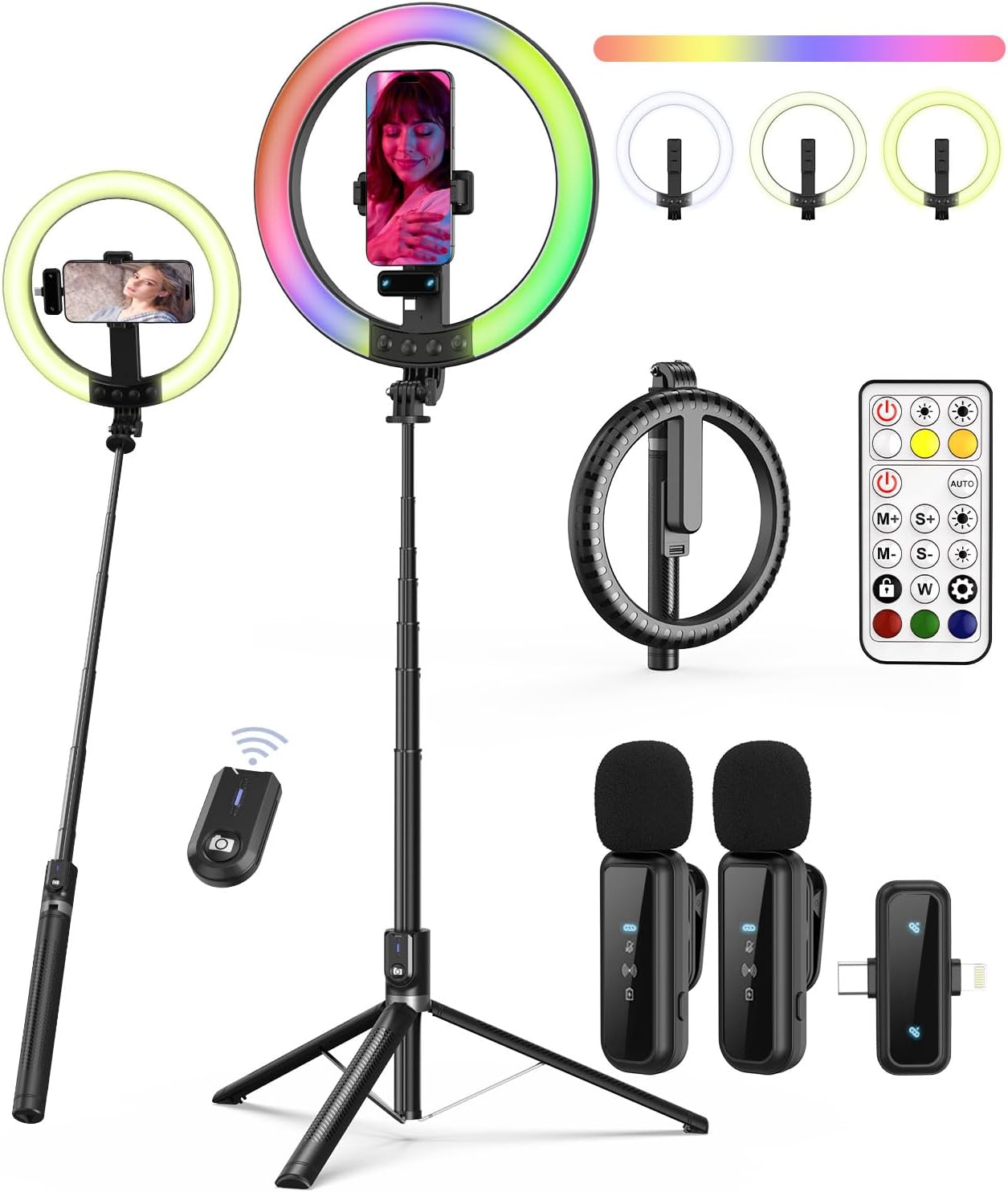 Vlogging Kit for iPhone/Android with 10 Ring Light & Stand