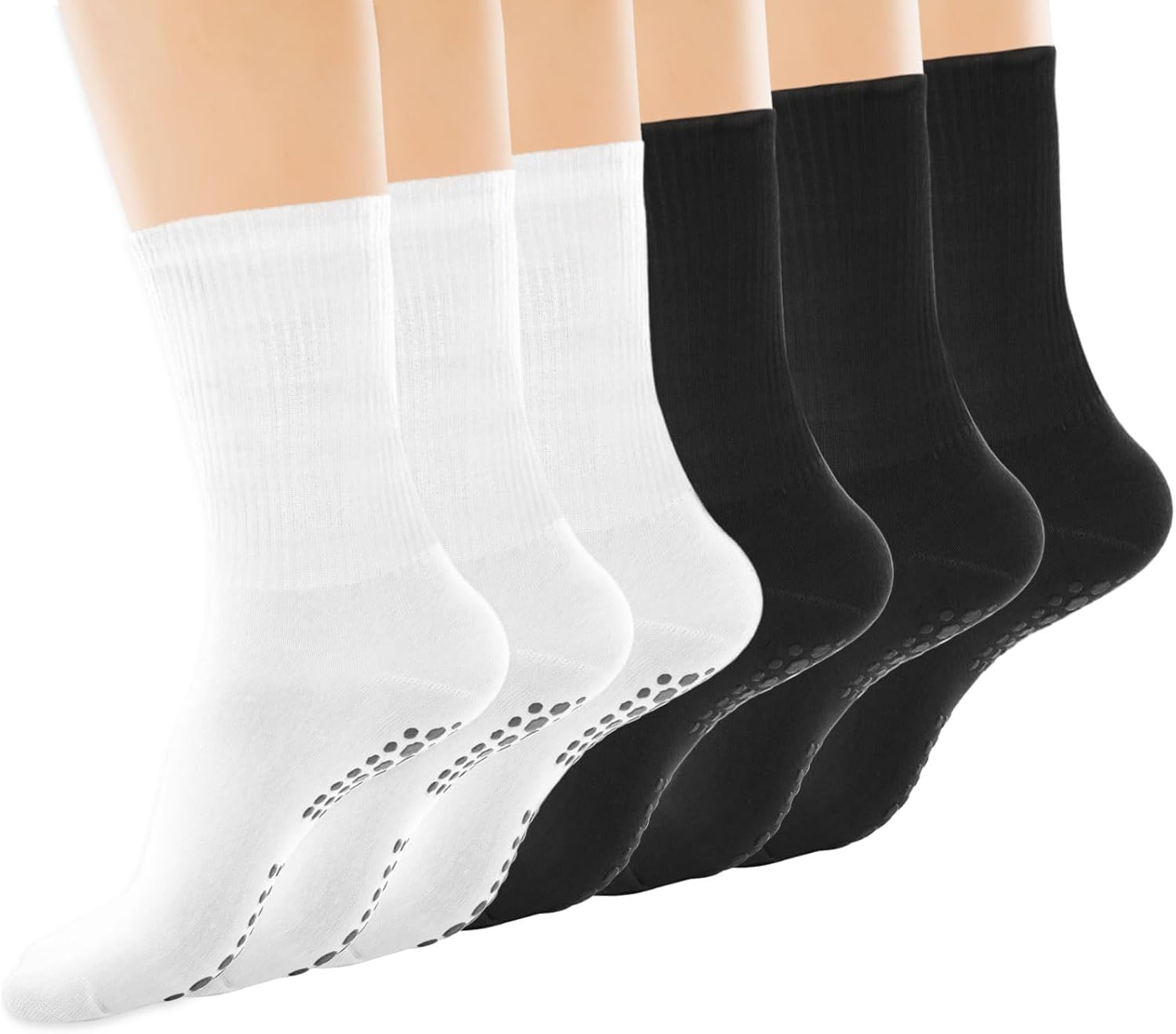 6 Pairs Non Slip Pilates Socks for Women - Grip and Stability by GONITYOU