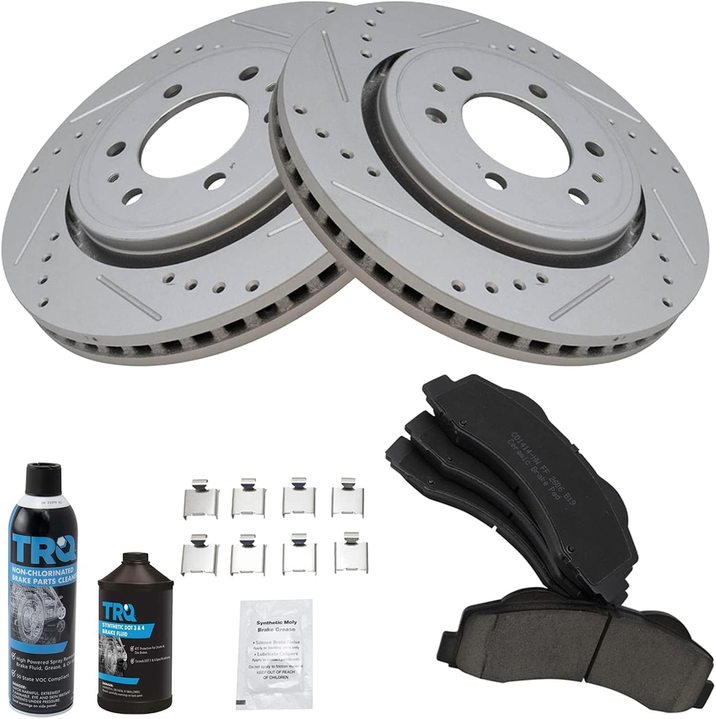 TRQ Front Performance Brake Pad & Rotor Kit for Ford Vehicles