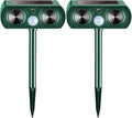 Solar Ultrasonic Animal Repeller 2 Pack - PIR Sensor Yard Deterrent