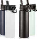 Volhoply Insulated Water Bottles with Straw 4 Pack - Keeps Drinks Cold