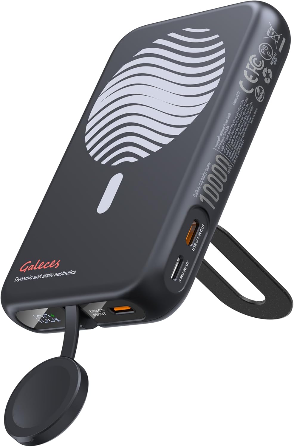 10K mAh Magnetic Fast Charge Power Bank for iPhone & Apple Watch - Galeces