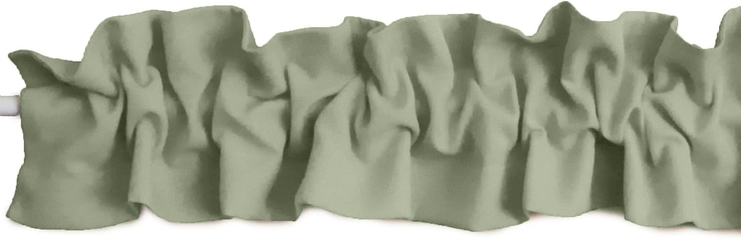 Solid Poplin Sleeve Topper Window Valance for Home Decor