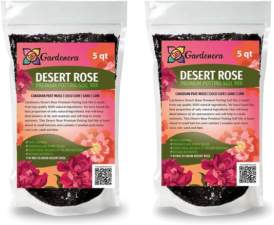 Gardenera Desert Rose Potting Mix for Stunning Blooms - 10 Quarts