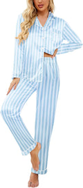 Ekouaer Womens Satin Pajama Set Classic Pattern - Silky Comfort you