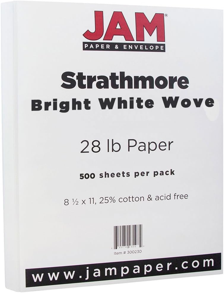 Strathmore 28lb Paper - Bright White Wove for Elegant Projects