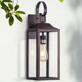 Large Bronze Outdoor Wall Lantern 19in - Modern Porch Sconce