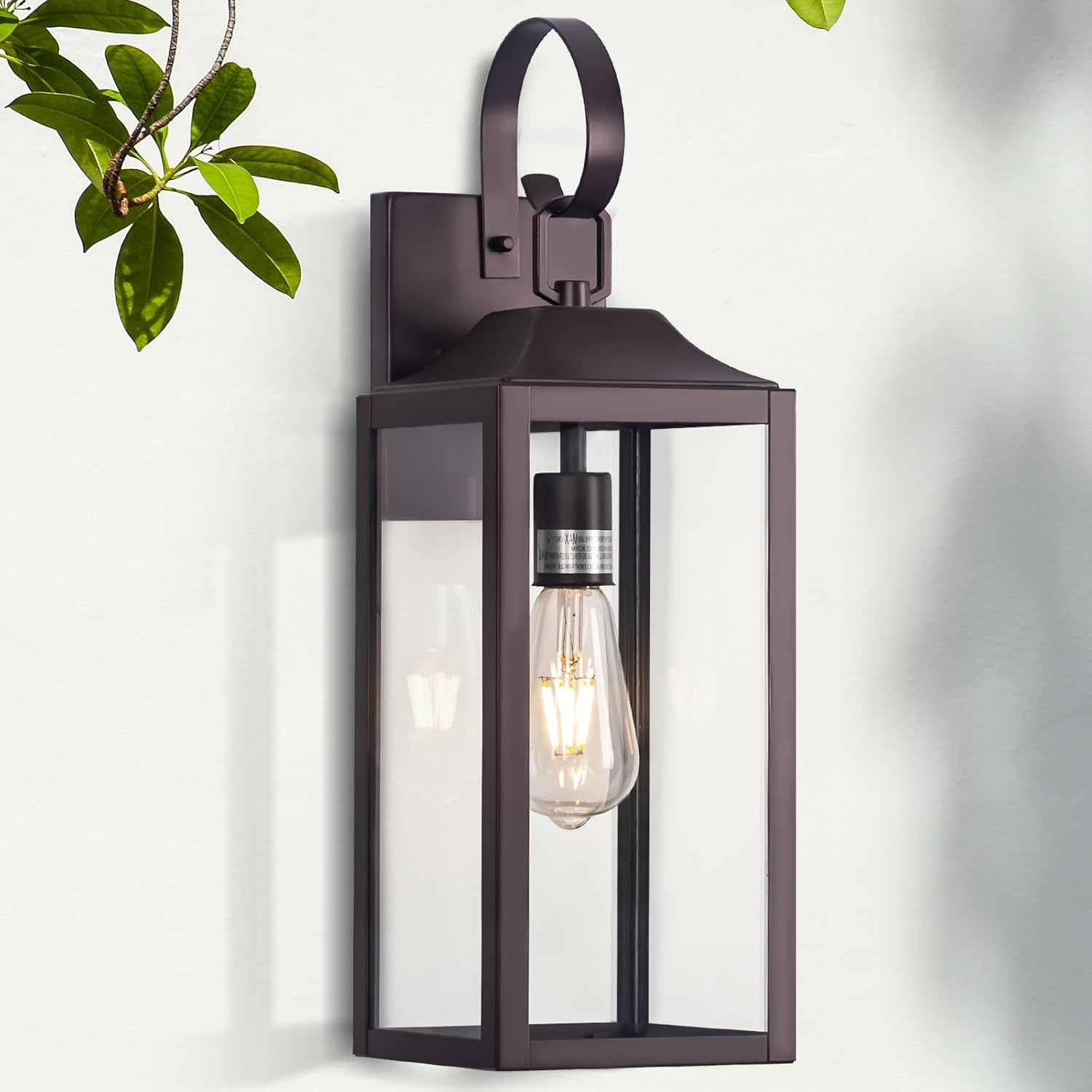 Large Bronze Outdoor Wall Lantern for Modern Porch Lighting