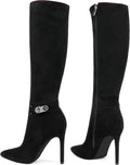 Women's Knee High Slouch Boots Pointed Toe Stiletto - Dress Heels