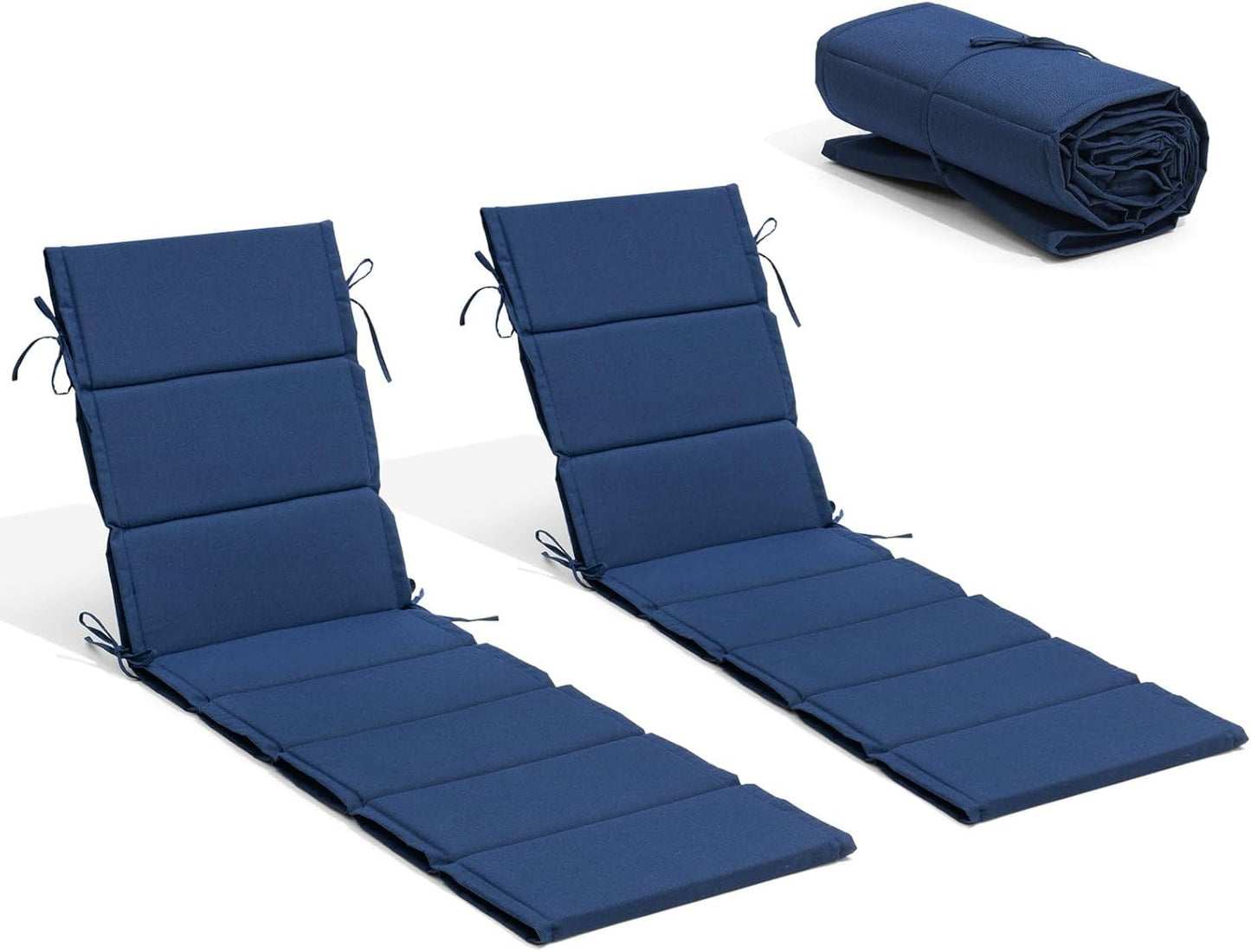 Crestlive Products Outdoor Chaise Lounge Cushion Set of 2 for Comfort