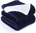 NANPIPER Couch Blanket Reversible Sherpa Flannel Blanket - Ultra-Soft