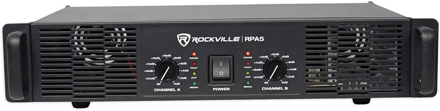 Rockville RPA5 Power Amplifier: 200W RMS, 1000W Peak Output
