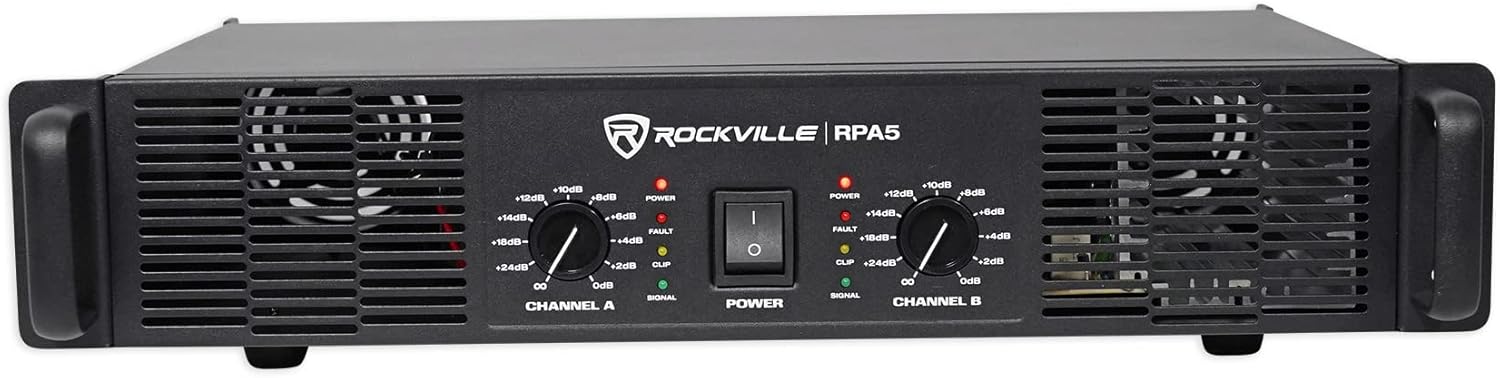 Rockville RPA5 Power Amplifier: 200W RMS, 1000W Peak Output