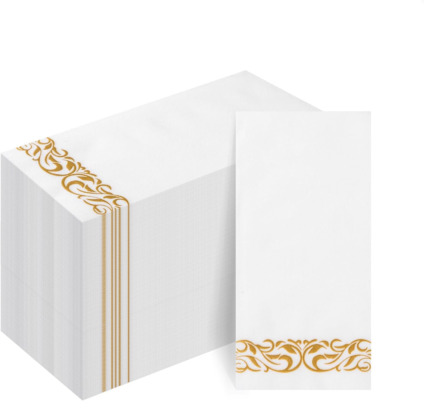 Goodluck 100 Pack Gold Napkins | Luxe Decor | Soft & Absorbent