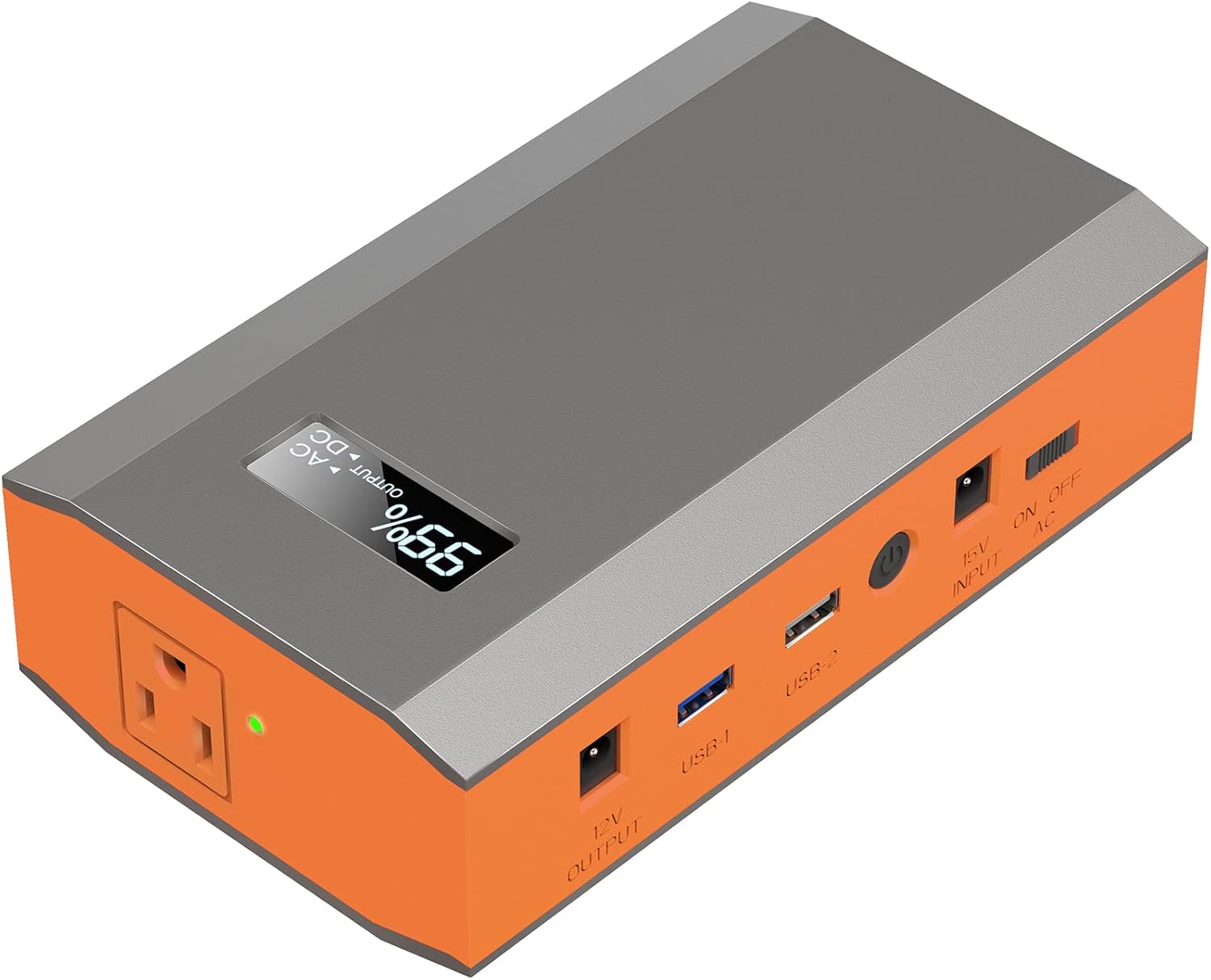 Ultimate Portable Power Bank: 65W 110V AC Outlet, 24000mAh, Outdoor & Home Use-Orange
