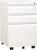 DEVAISE 3 Drawer Mobile File Cabinet with Lock - Under Desk Metal
