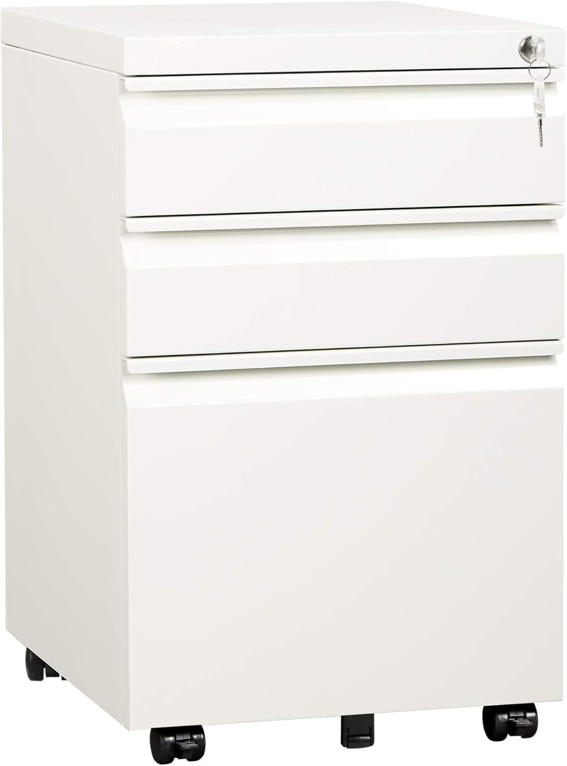 DEVAISE 3 Drawer Mobile File Cabinet with Lock for Office