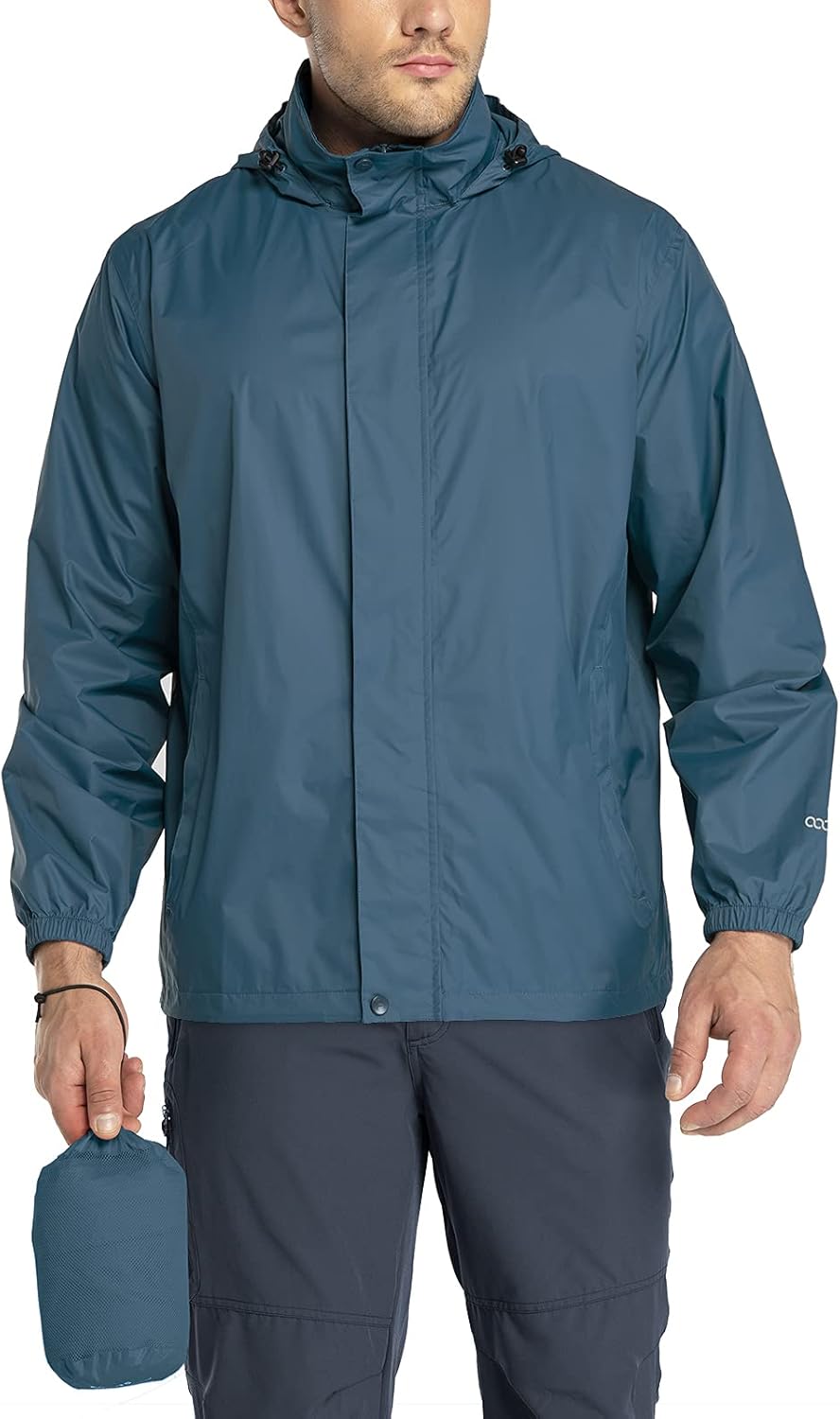 33,000ft Packable Rain Jacket for Men - Lightweight Waterproof Shell