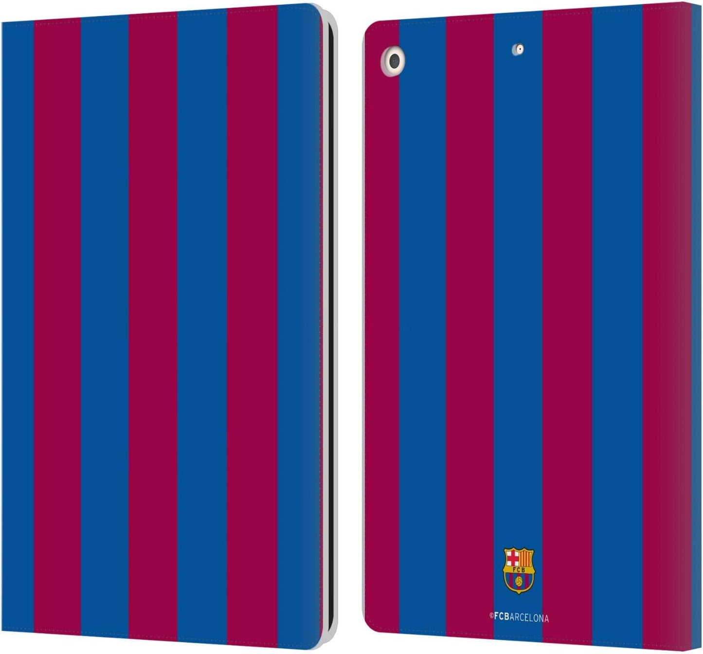 FC Barcelona Stripes Crest Leather Wallet Case for iPad 10.2