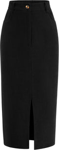 Corduroy Skirt Women High Waisted Pencil Midi - Fall Staple
