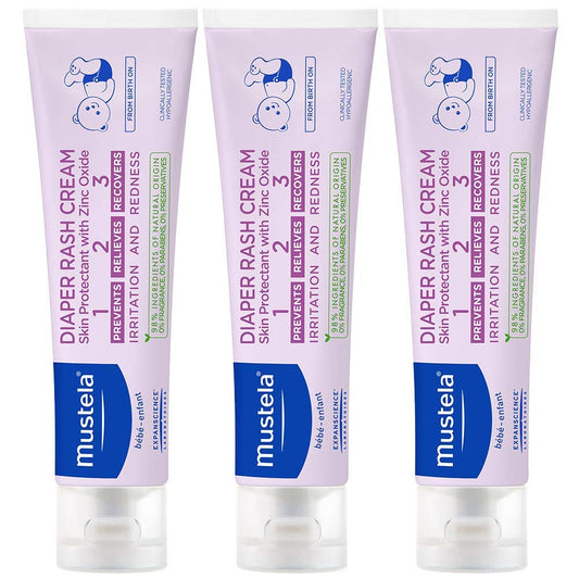 Mustela Diaper Rash Cream - 98% Natural, Zinc Oxide Formula