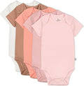 HonestBaby baby-girls 5-pack Short Sleeve Bodysuits (Style SD11)