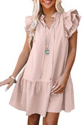Dokotoo Womens Summer Dresses V-Neck Ruffle Mini Dress - Flattering